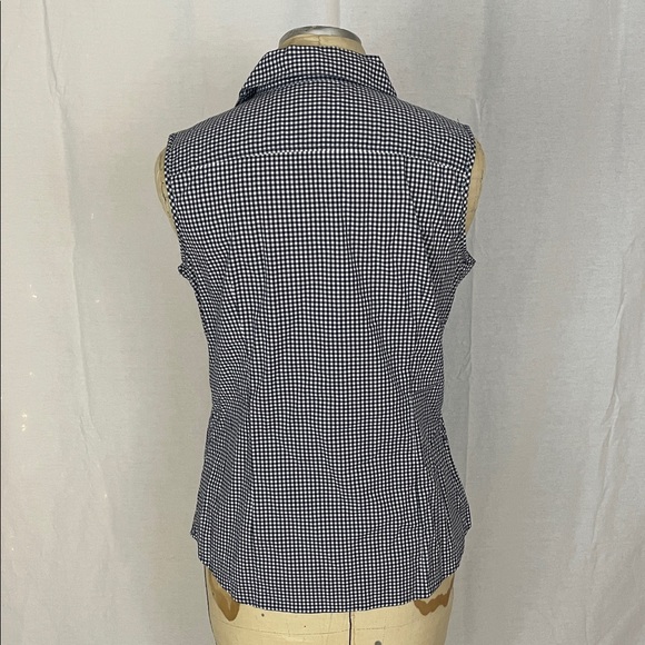 Talbots Women's Black and White Checkered Sleeveless Top Size 8P - Picture 2 of 5